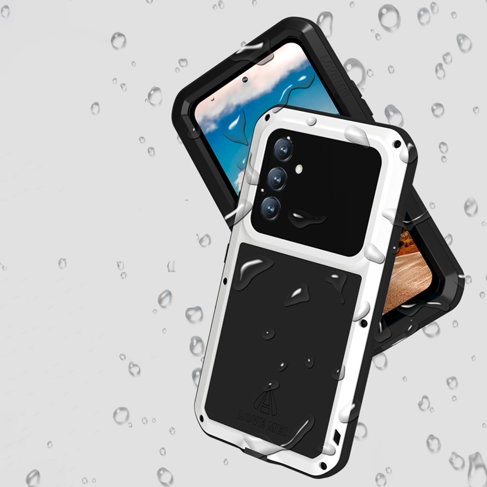 Samsung Galaxy A54 5G Silikon Metall Outdoor Case   Panzerfolie - Silber
