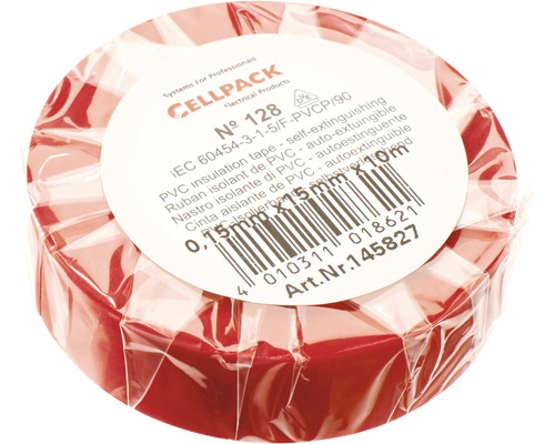Cellpack PVC isolatietape, 15mm breed, 10m lang, rood
