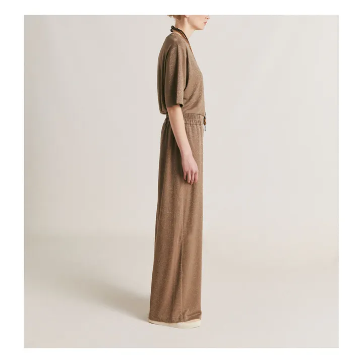 Momoni Pantalon Baccarat Métallisé | Argile