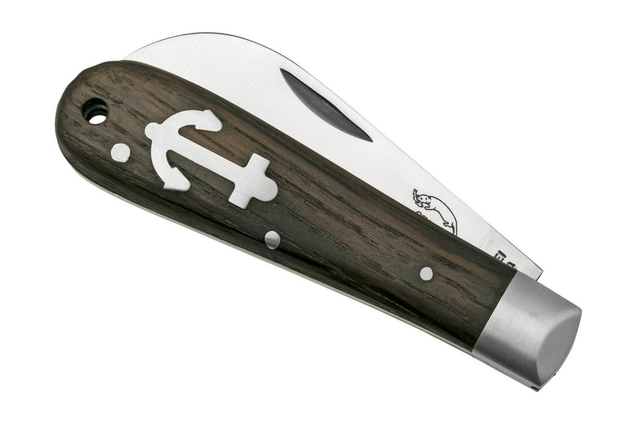Otter Anchor Knife 171 RML Small Stainless, Smoked Oak, Stainless Anchor, zakmes