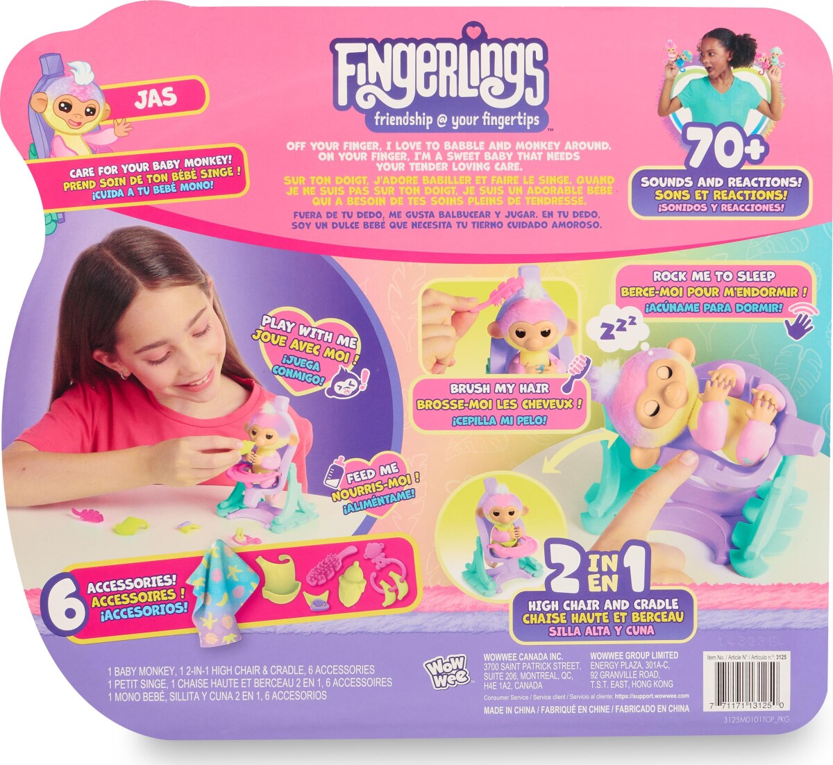 Fingerlings - Monkey 2.0 Legesæt - Jas - Interaktiv Abe