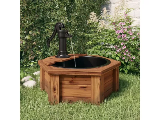 Fontaine à eau avec pompe 57x57x53 Bois de sapin massif