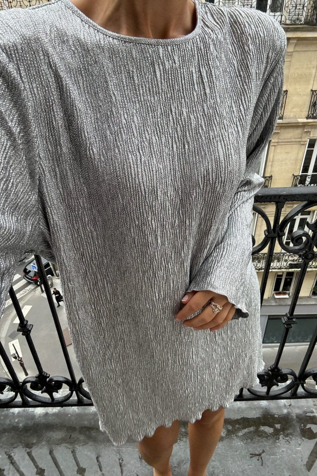 BYIC Kellyic Plissé Dress A23352 silverg silver glitter