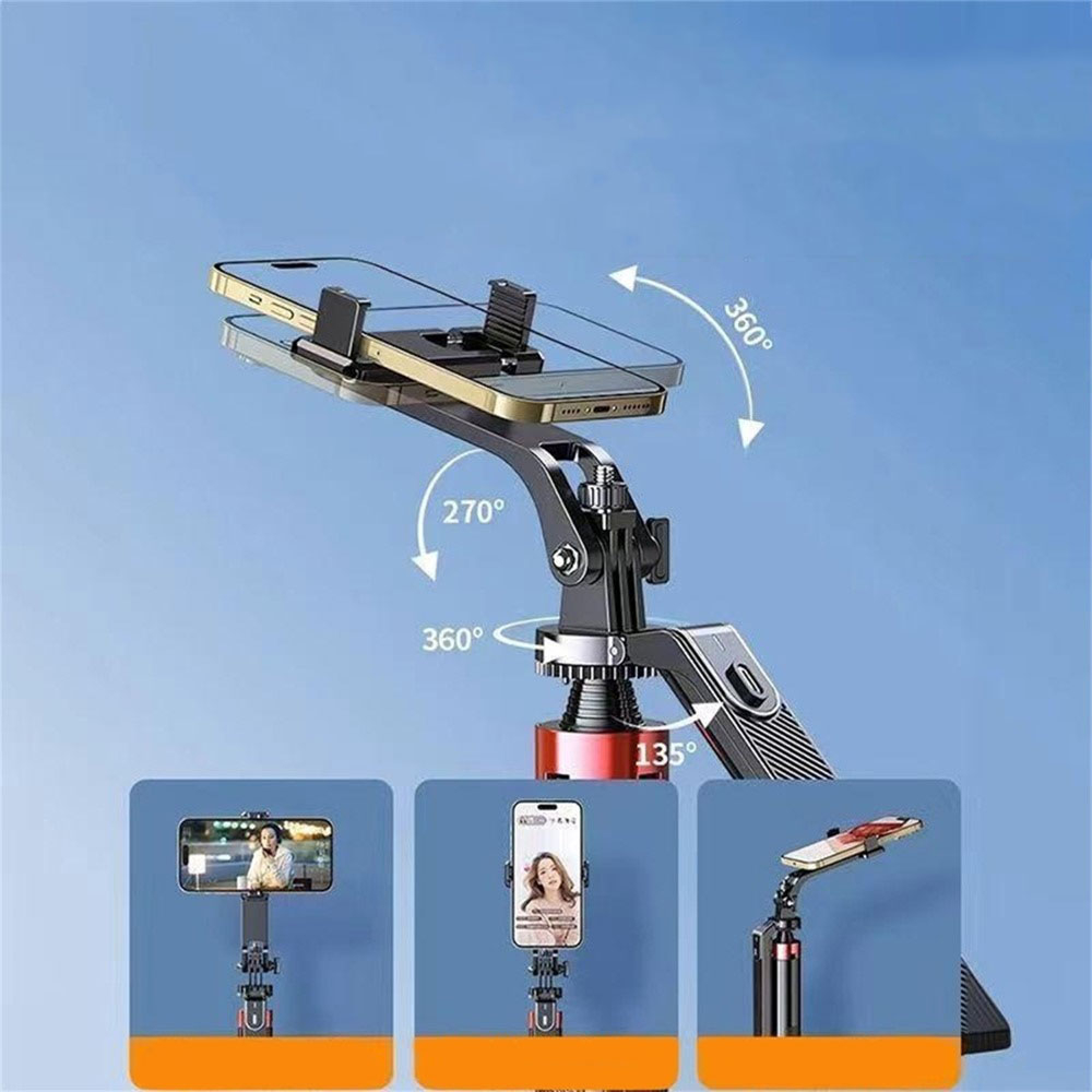 (30-160cm) Funsnap 360° Verstellbarer Teleskop Tripod Stativ / Selfie Stick mit Smartphone Halterung / 1/4