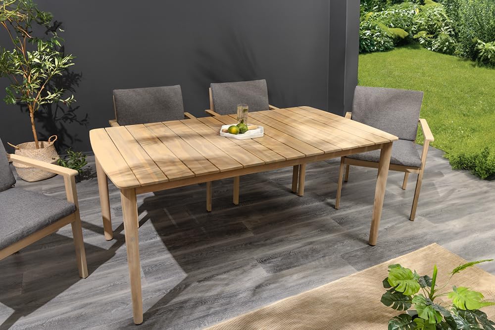 Riess Ambiente Wetterfester Gartentisch KOPENHAGEN - 160cm - Natur Akazie Massivholz - oval Outdoor Esstisch