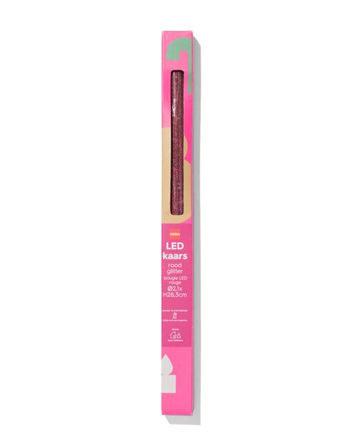 Bougie LED rouge scintillante