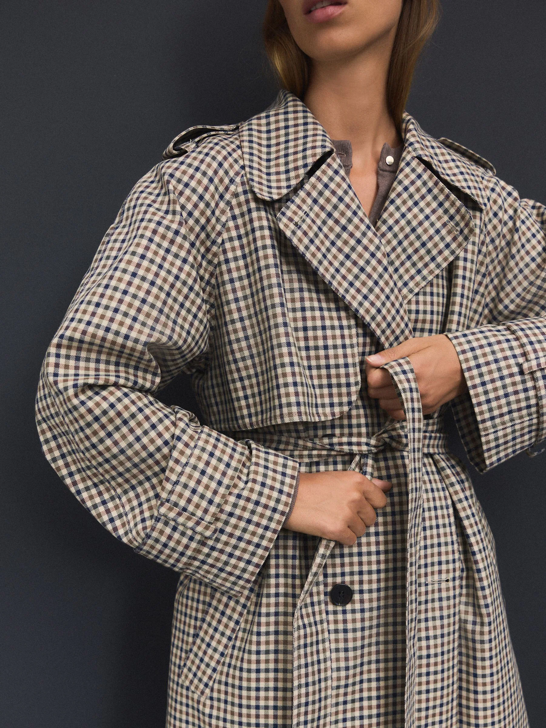 Neutraal geruit - Trenchcoat