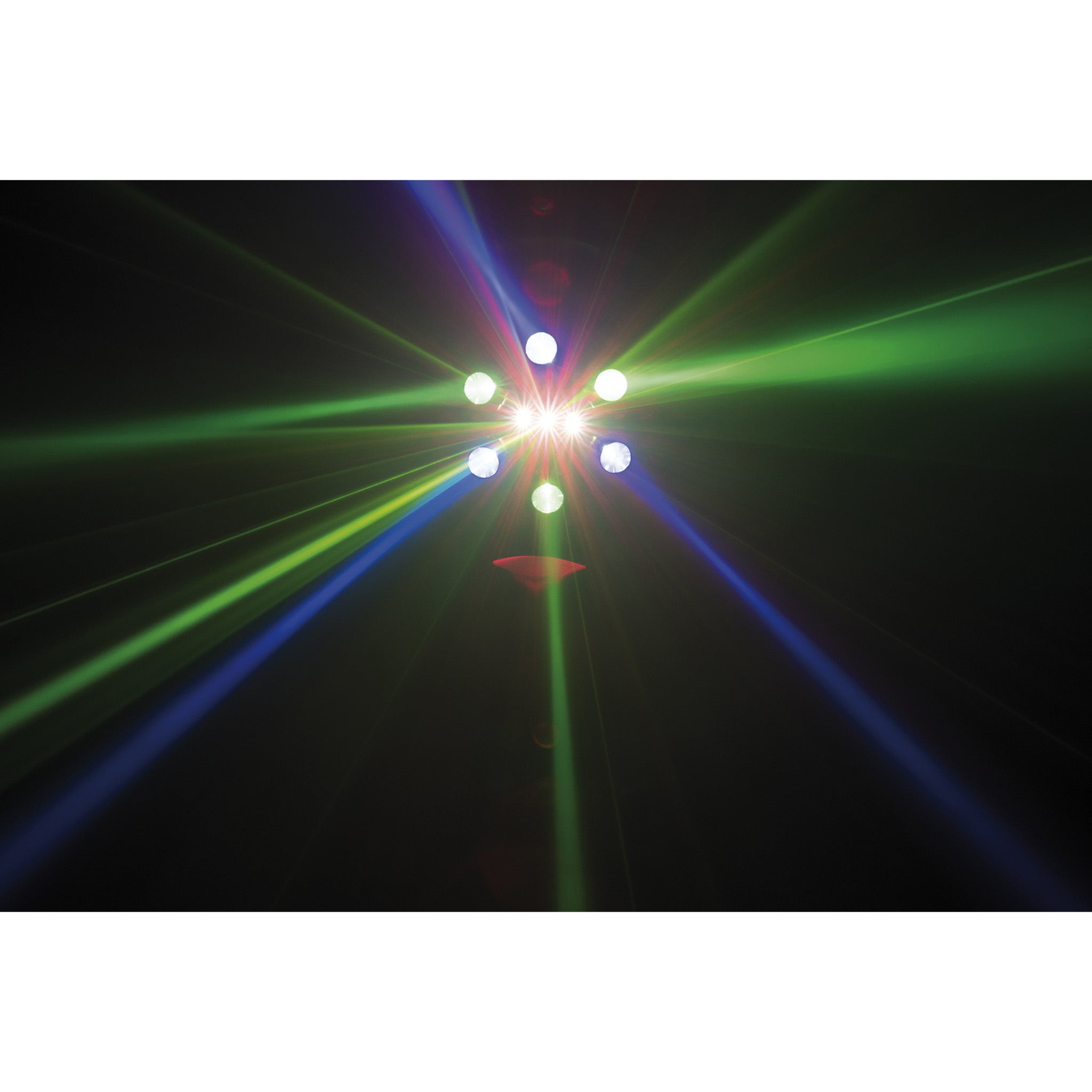Showtec Airwolf multi-effect met rotatie, RGBW, stroboscoop en laser