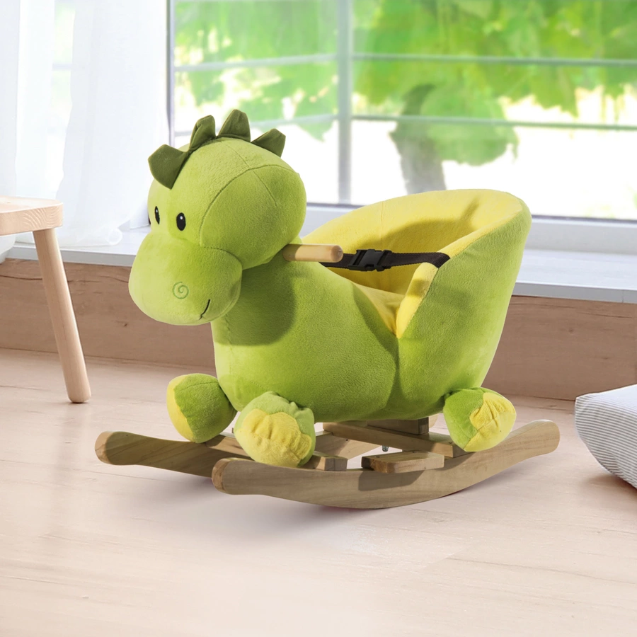 HOMCOM Kinder Schaukelwippe als Drache grün, hellgelb