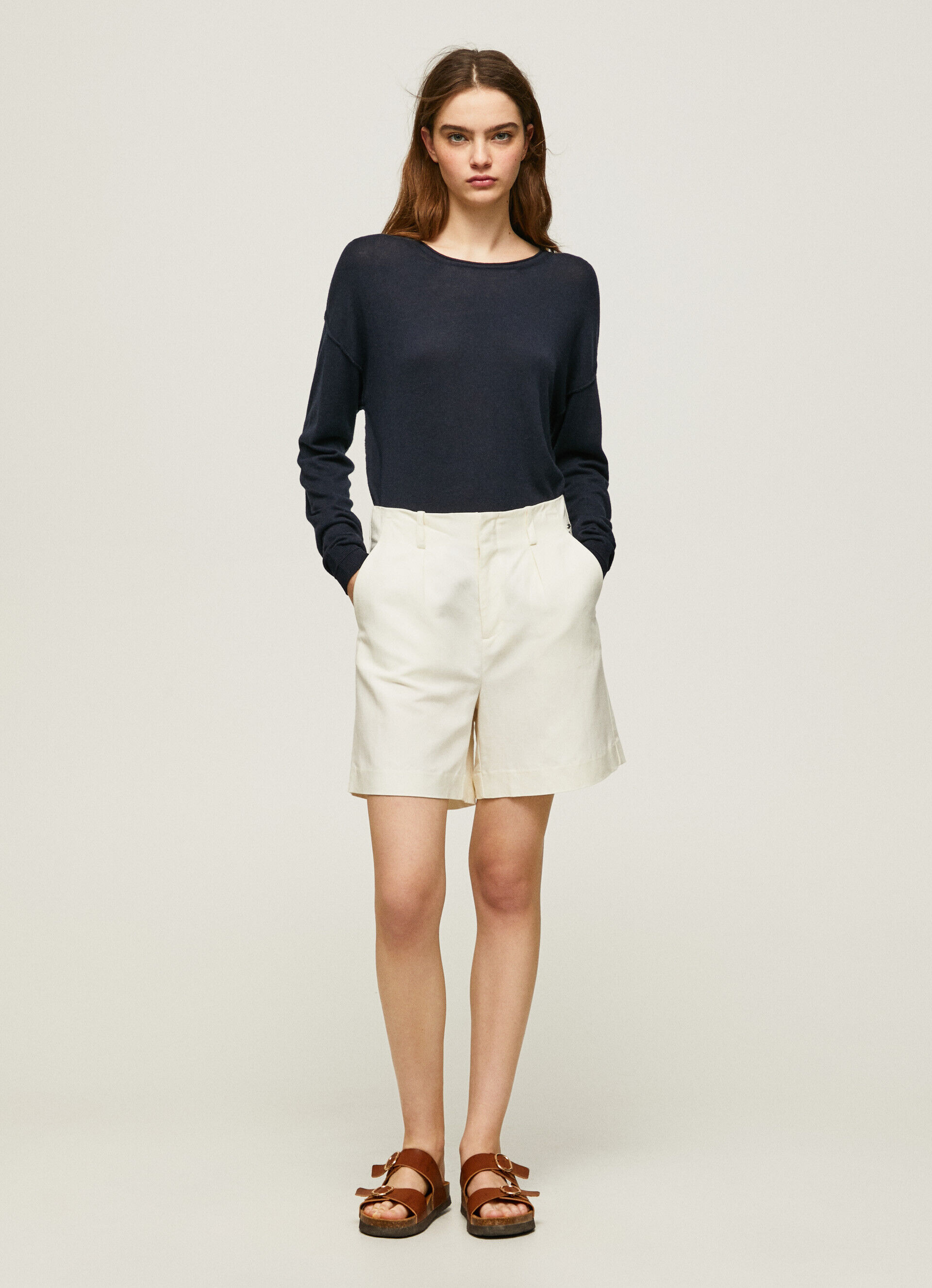 Camisa Jersey Fit Relaxed com Decote Canoa - azul Dulwich