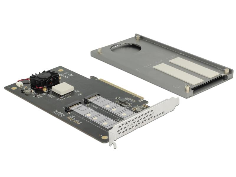 Delock Host Bus Adapter 2x NVME M.2 SSDs, PCI-Ex16, bootfäh Host-Bus-Adapter, 2x M.2 über PCIe