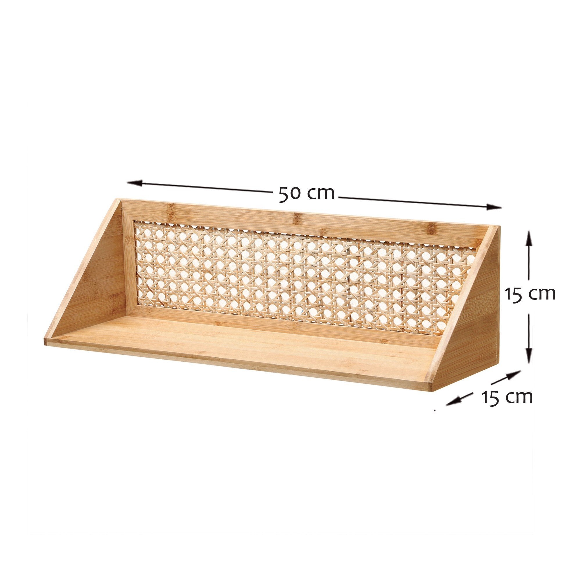 Calicosy - Wandplank bamboe rotan - L40 cm