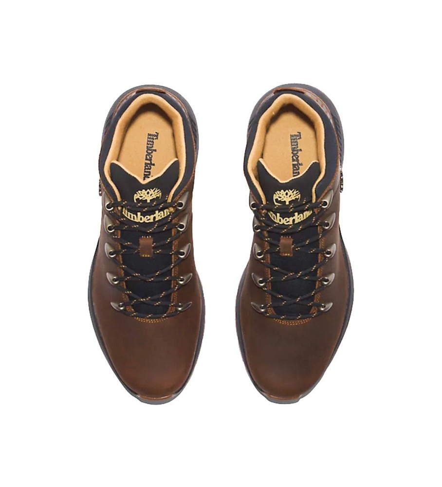 Botas Timberland Sprint Trekker Mid Cathay Spice em couro marrom