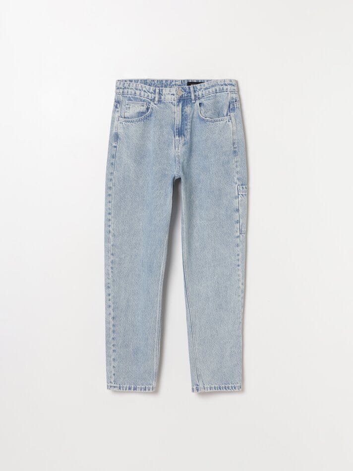 Repaginado no estilo jeans descontraído - Azul claro