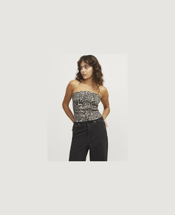 JJXX JXSARAH TINGA LEO SLIM TOP PNT Cornstalk/leopard