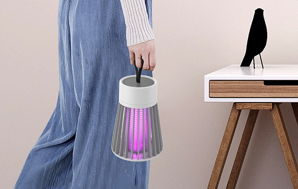 (Ø85x125mm) Elektrische USB Photokatalyse Anti Mücken Insekten Lampe Moskito Falle - Weiss