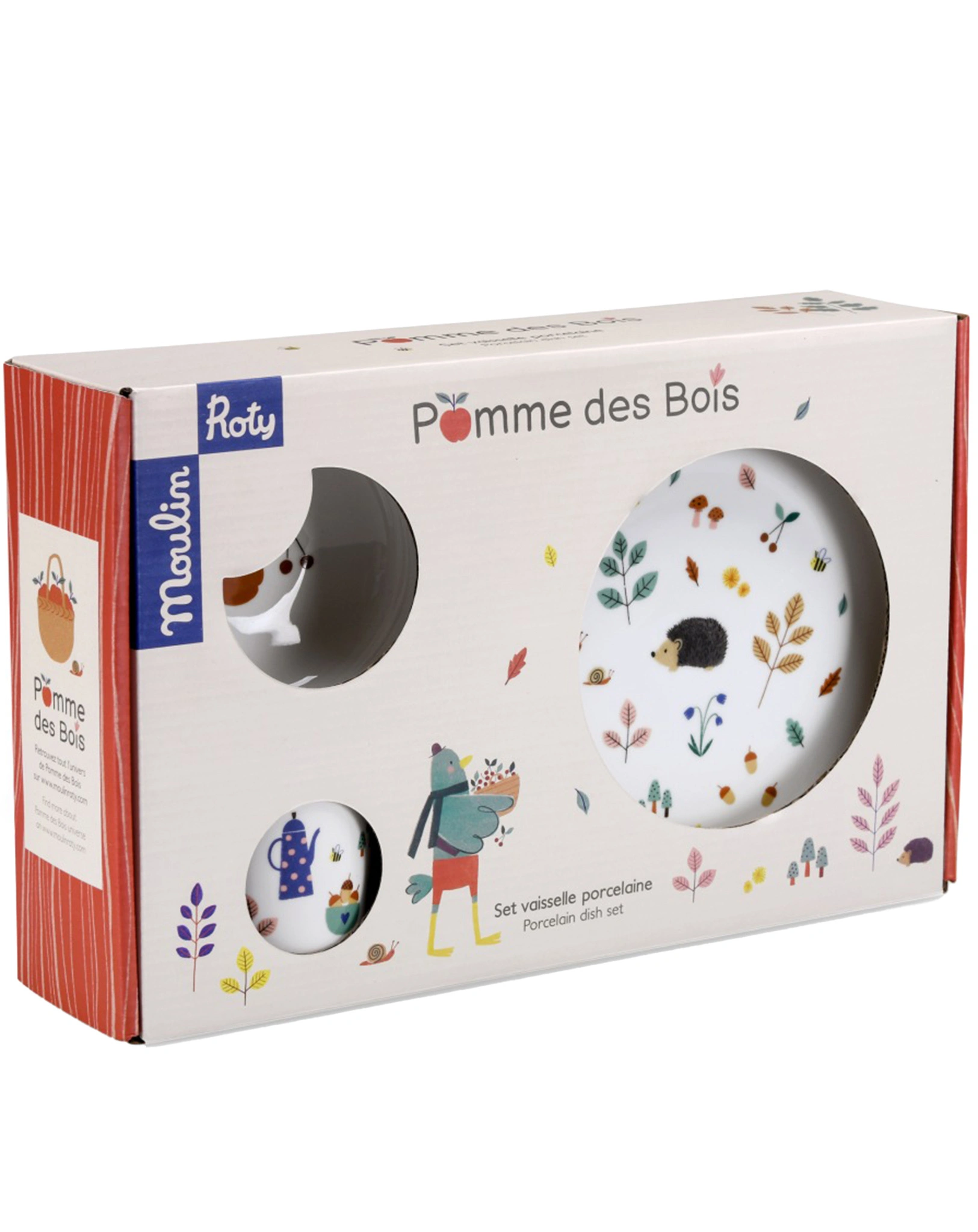 Porzellangeschirr-Set POMME DES BOIS 3-teilig in weiß