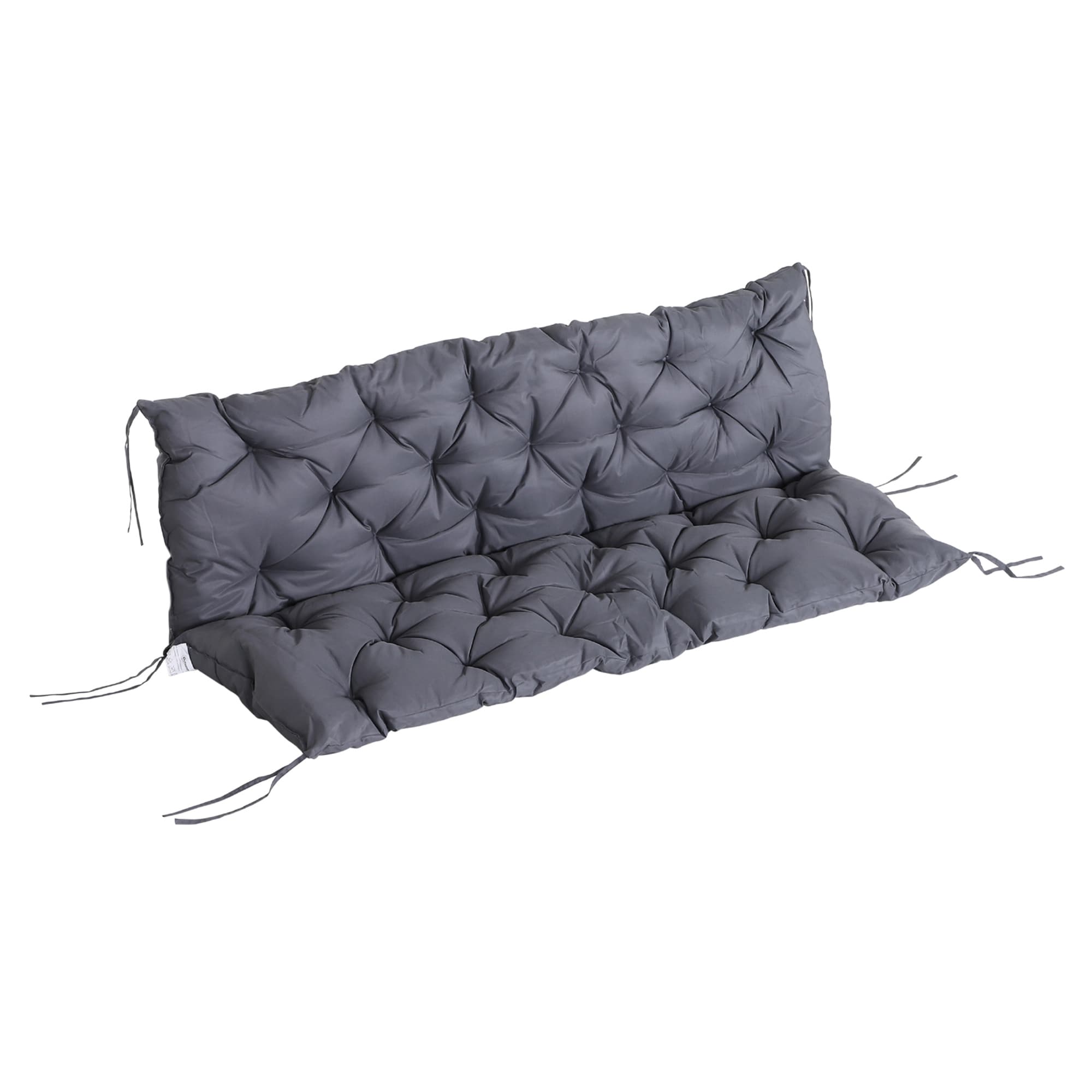 Outsunny Bankauflage mit Befestigungsbändern grau 98L x 150B x 8T cm