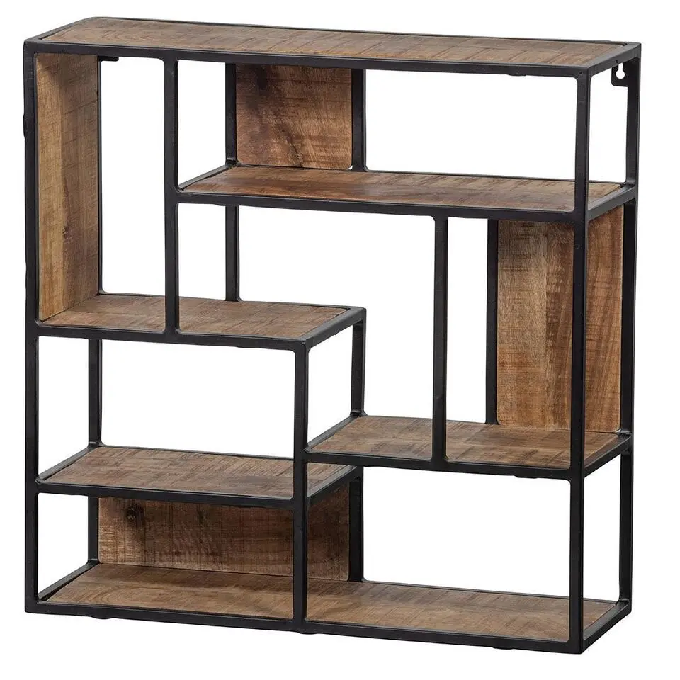 Mangohoutonline - Wandrek Vierkant 60x60cm Vierkant - Bruin - Mahom