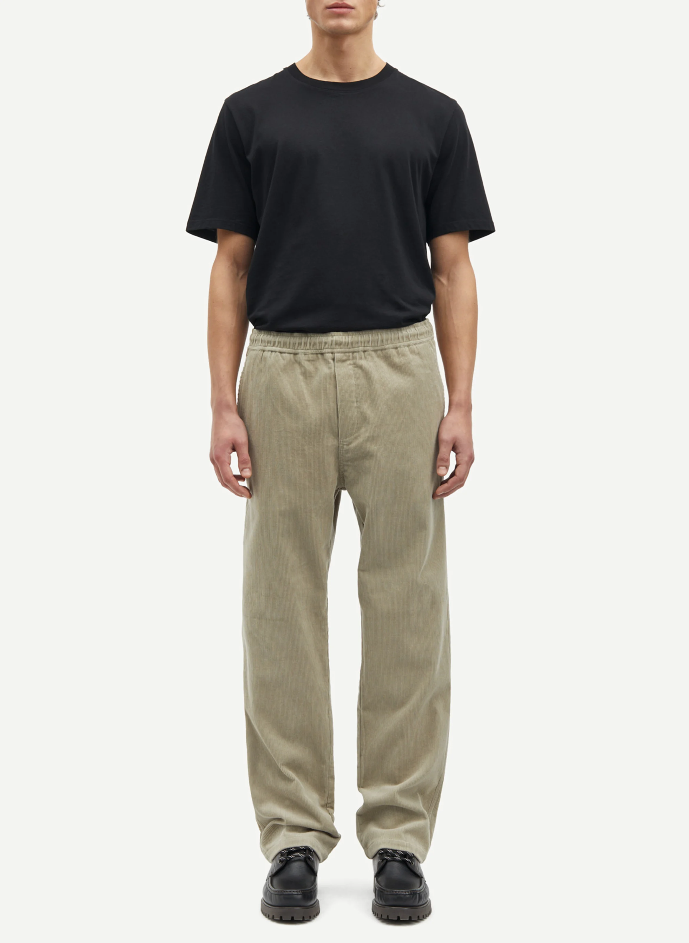 JABARI - Pantalon droit en velours côtelé | Beige