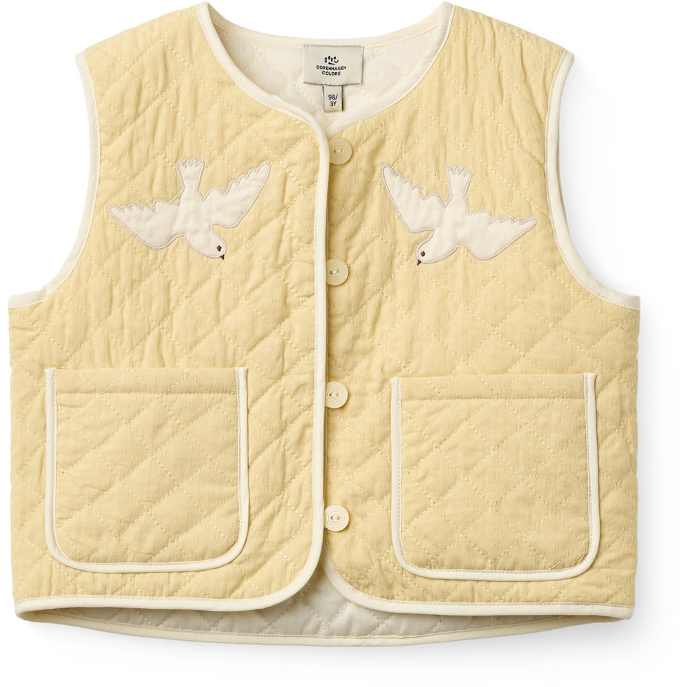 Køb COPENHAGEN COLORS Pale Yellow Comb. Quiltet Vest