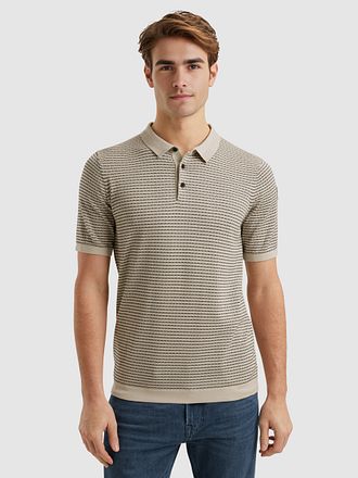 Vanguard Knitted Poloshirt Print Beige VPSS2504860-7074 kopen