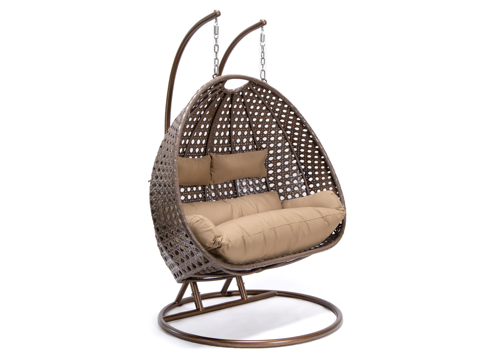 Home Deluxe TWIN Polyrattan-Hängesessel für 2 Personen Braun