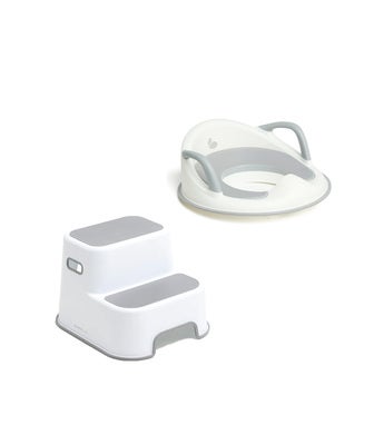 Beemoo CARE Assist Toalettsete & Skammel, White/Grey