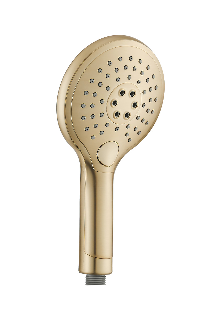 Saniclear Brass Stripes inbouw regendouche met 20cm hoofddouche, muurarm en 2 standen handdouche geborsteld messing - mat goud