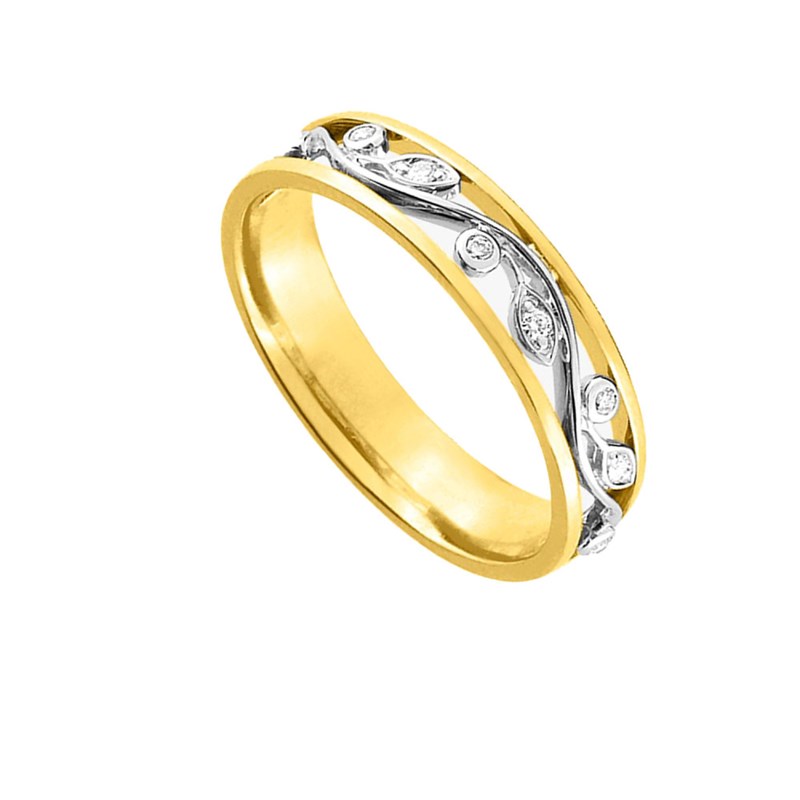 Bague Femme - Or 18 Carats - Diamant 0.06 Carats