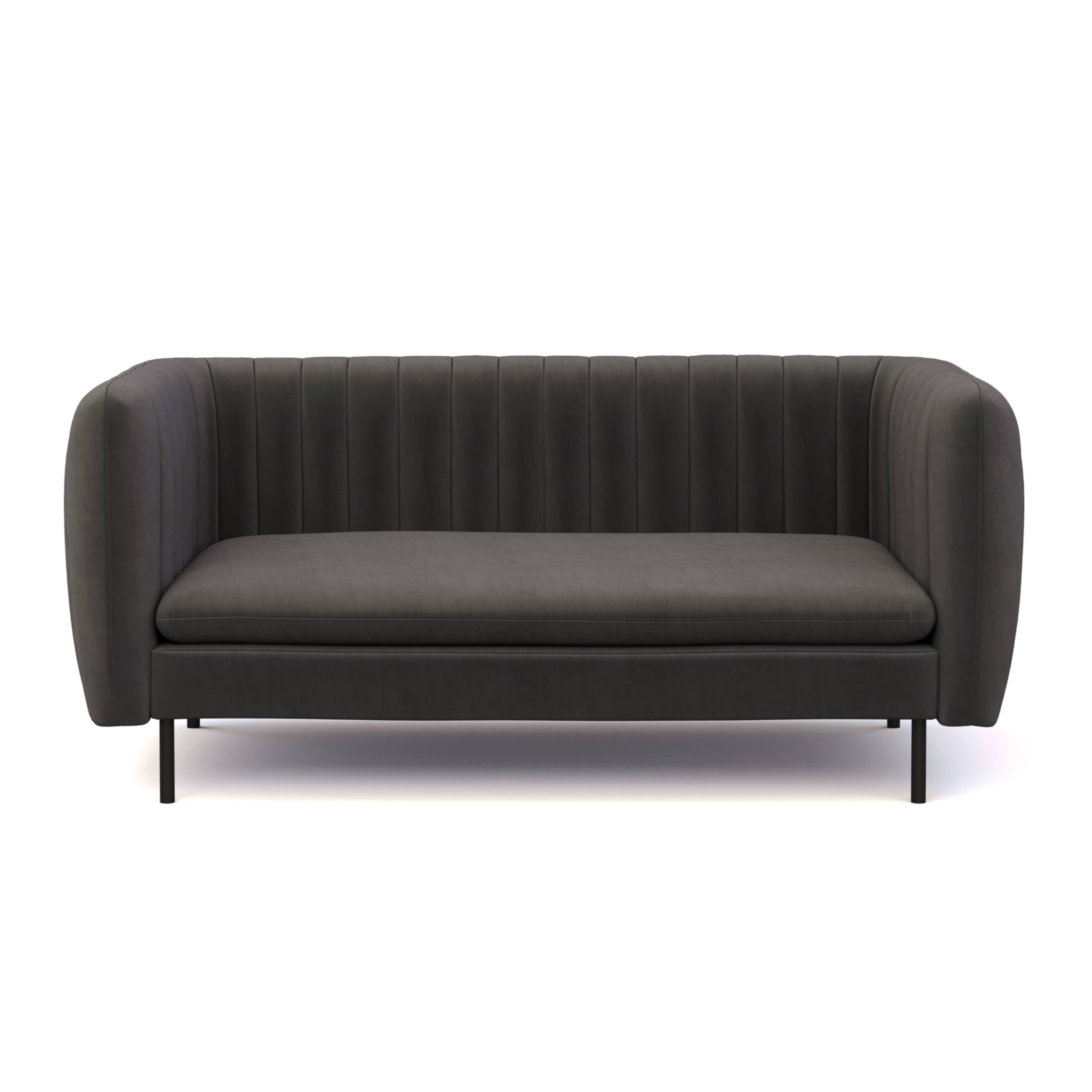 Sofa Samt ASHLEY 2-Sitzer anthrazit