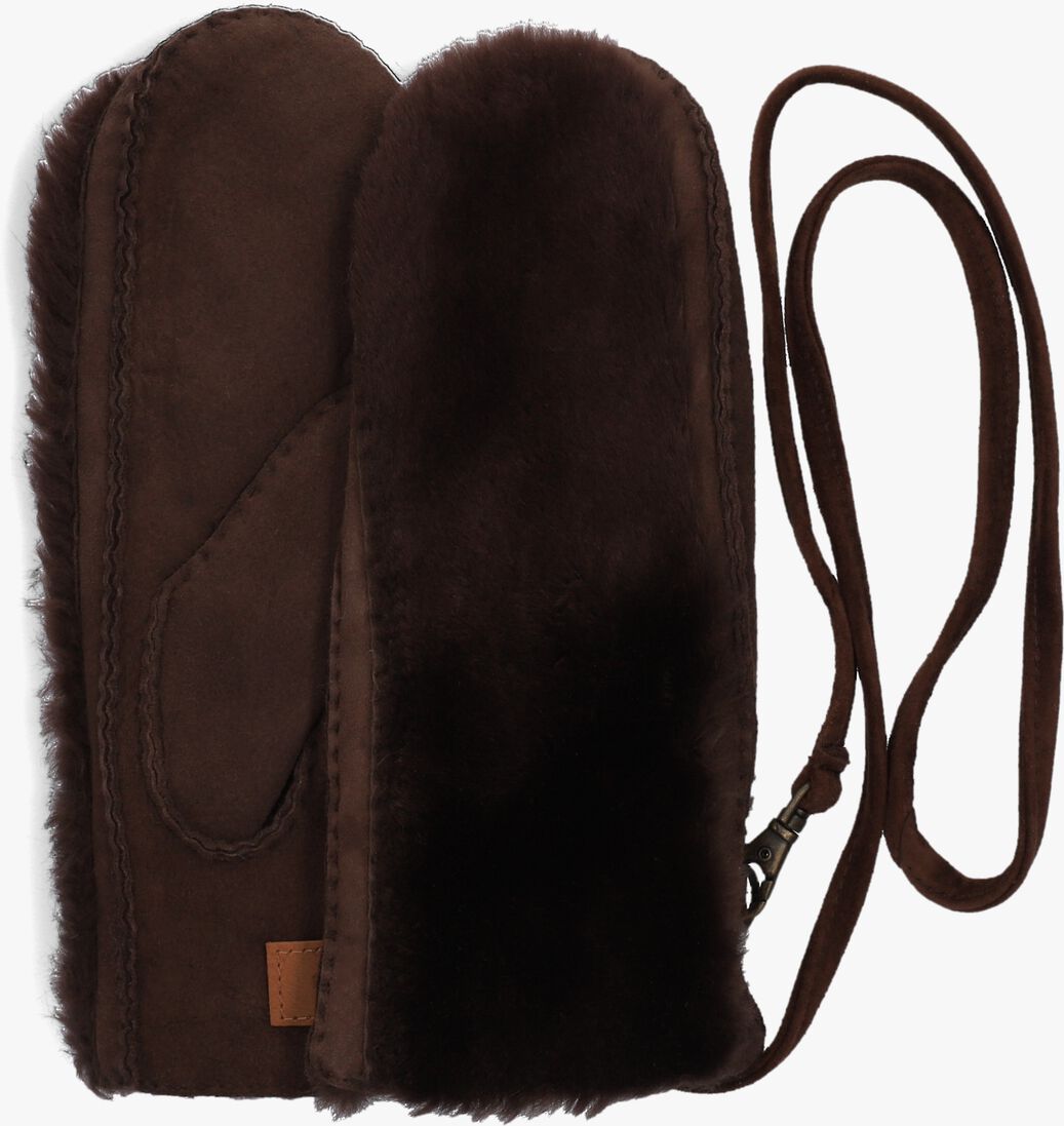 bruine ugg handschoenen exposed sheepskin mitten