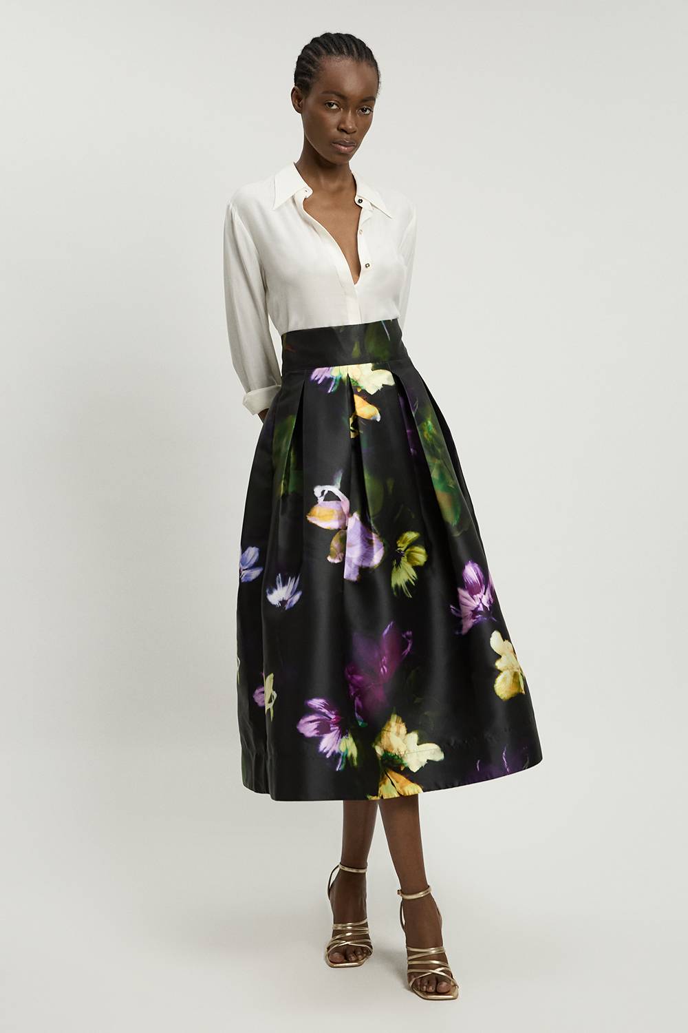 KarenMillen Jupe De Bal En Twill Tissé À Motif Floral