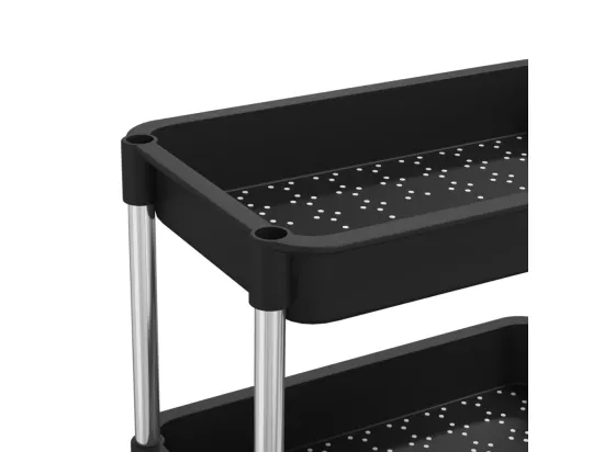 Chariot de cuisine 5 niveaux Noir 42x29x128 cm Fer et ABS