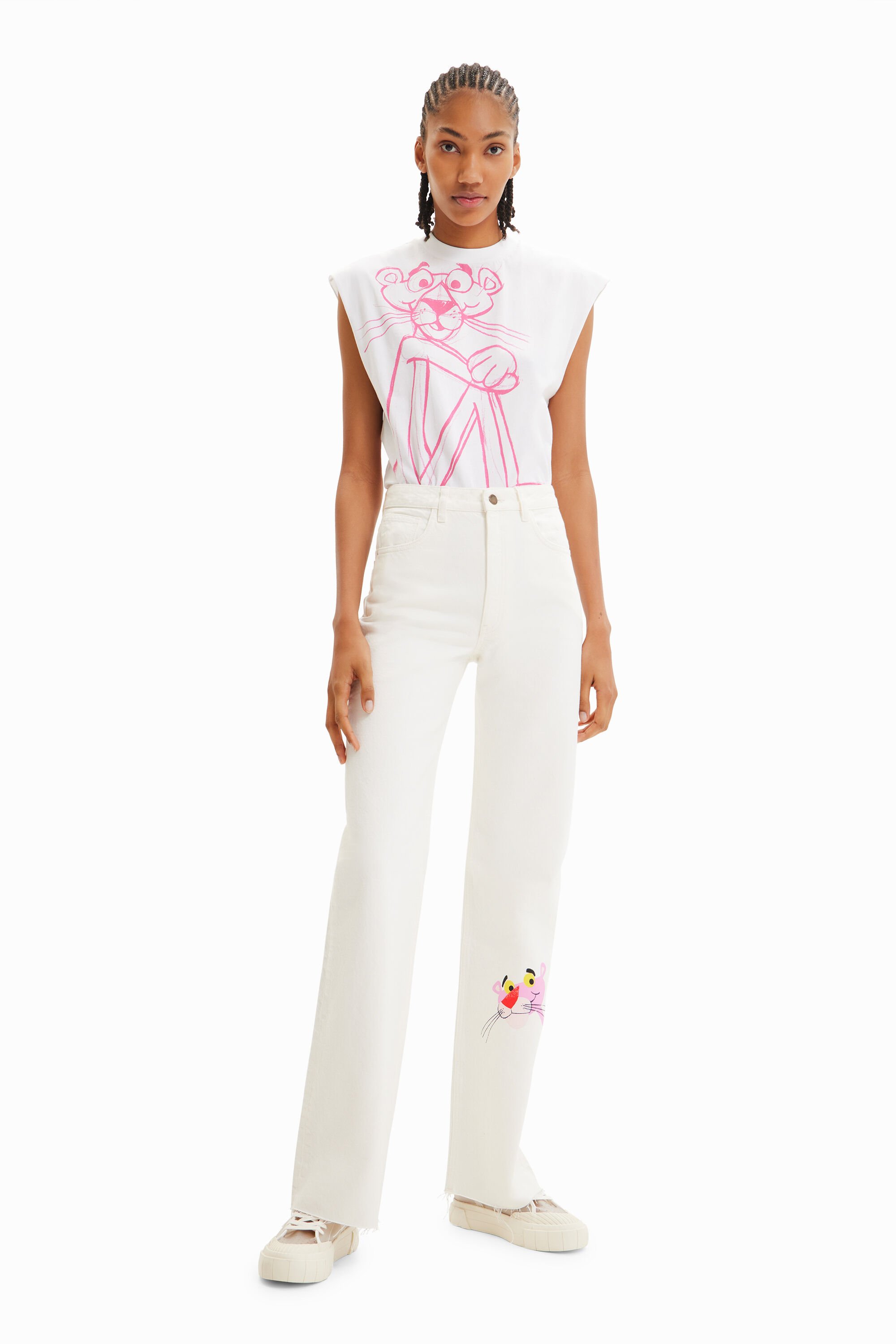 Jean wide leg Panthère rose