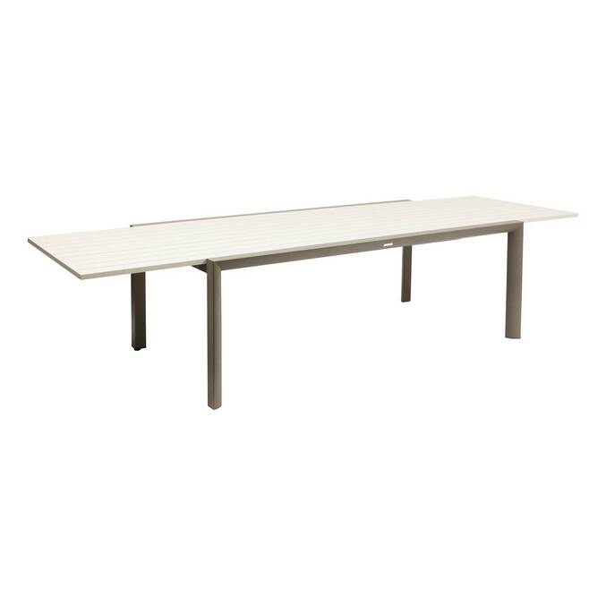 Table de jardin extensible rectangulaire LUZANE Argile / Café
