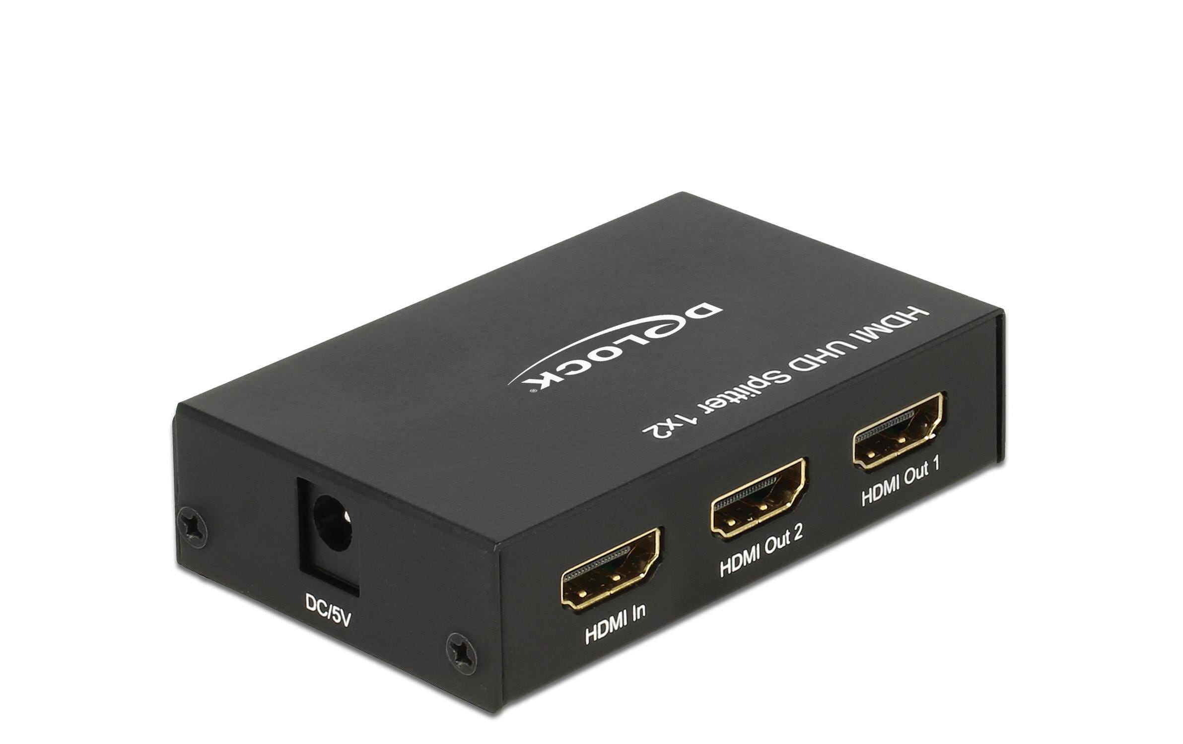 2-Port Signalsplitter HDMI – HDMI 4K/60HzDelock HDMI UHD Splitter 1 x HDMI Eingang > 2 x HDMI Ausgang 4K