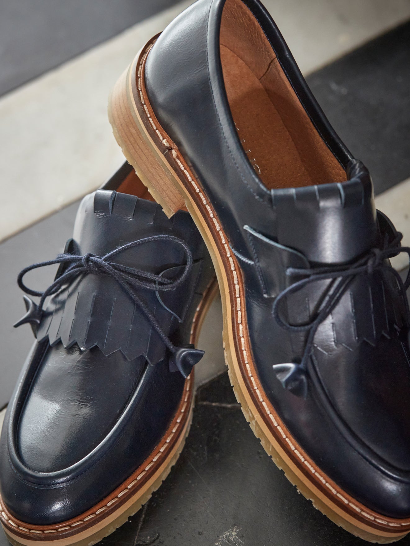 Derbies plateau cuir femme