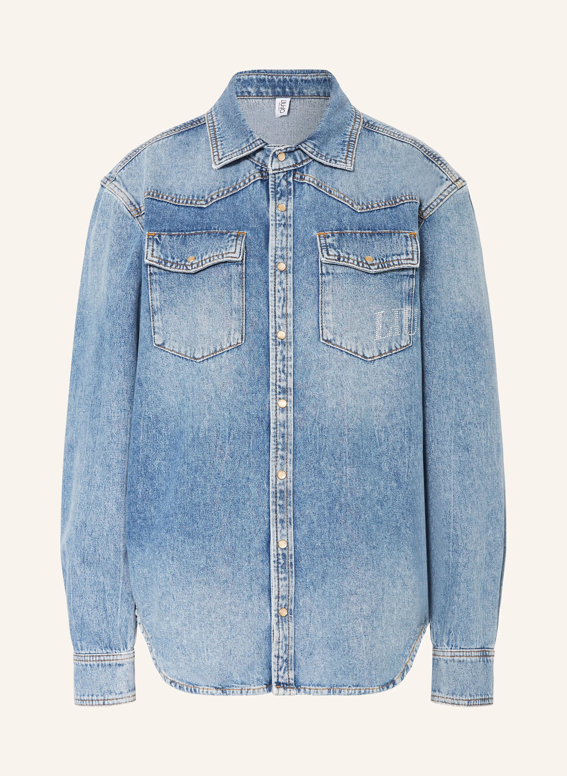 LIU JO Jeansbluse mit Schmucksteinen