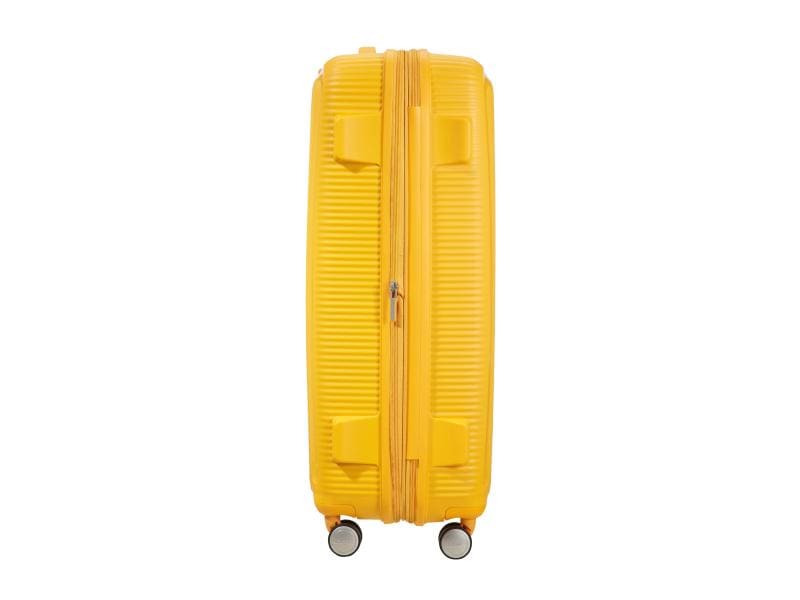 American Tourister Reisekoffer Soundbox 97 l, Golden Yellow Ideal für zweiwöchige Reise