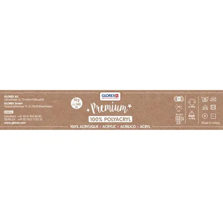 Glorex Premium Wolle aus 100 % Acryl, 50 g, ca. 140 m, weiß