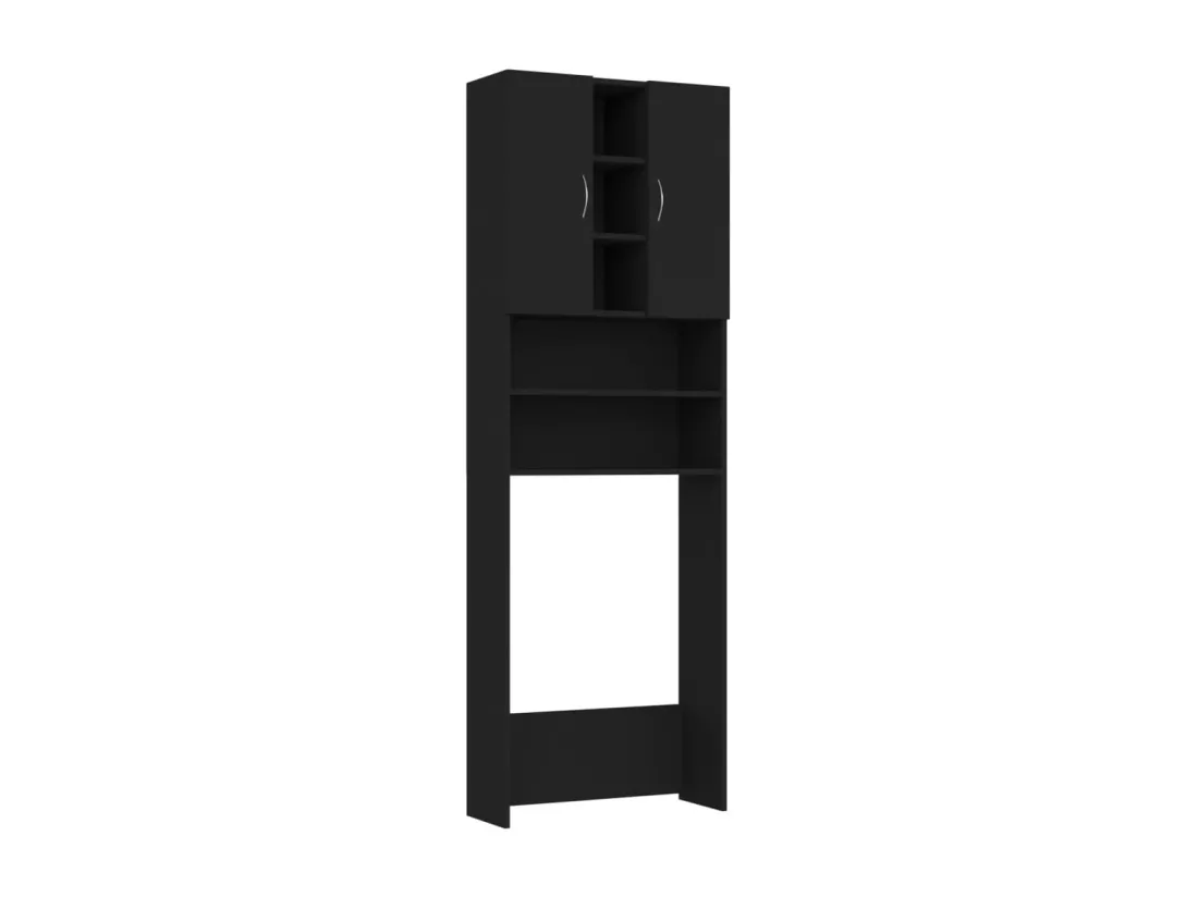 Meuble pour machine à laver Noir 64x25,5x190 cm