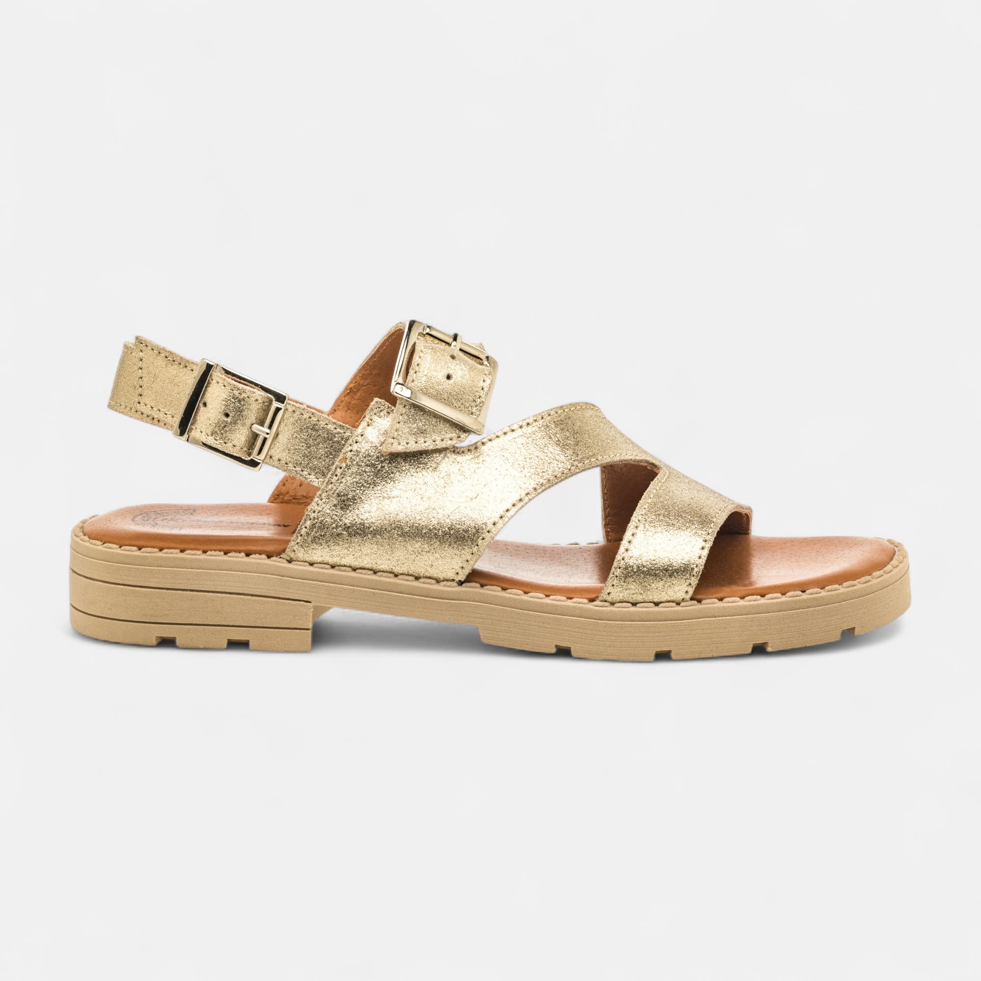 Sandales Femme en cuir or