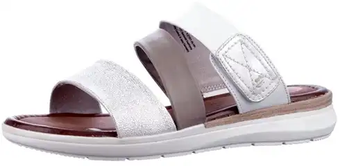 8-27207 Jana wit/zilver combi - maat 42 slipper wit/zilver combi - maat 42 Calandschoen