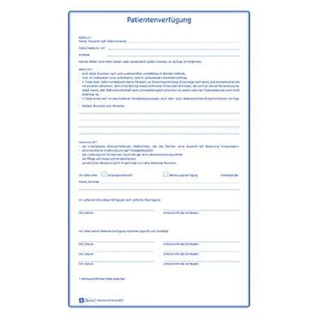 Avery Zweckform 2837 Patientenverfügung, DIN A4, 1 Satz/10 Stück, weiß