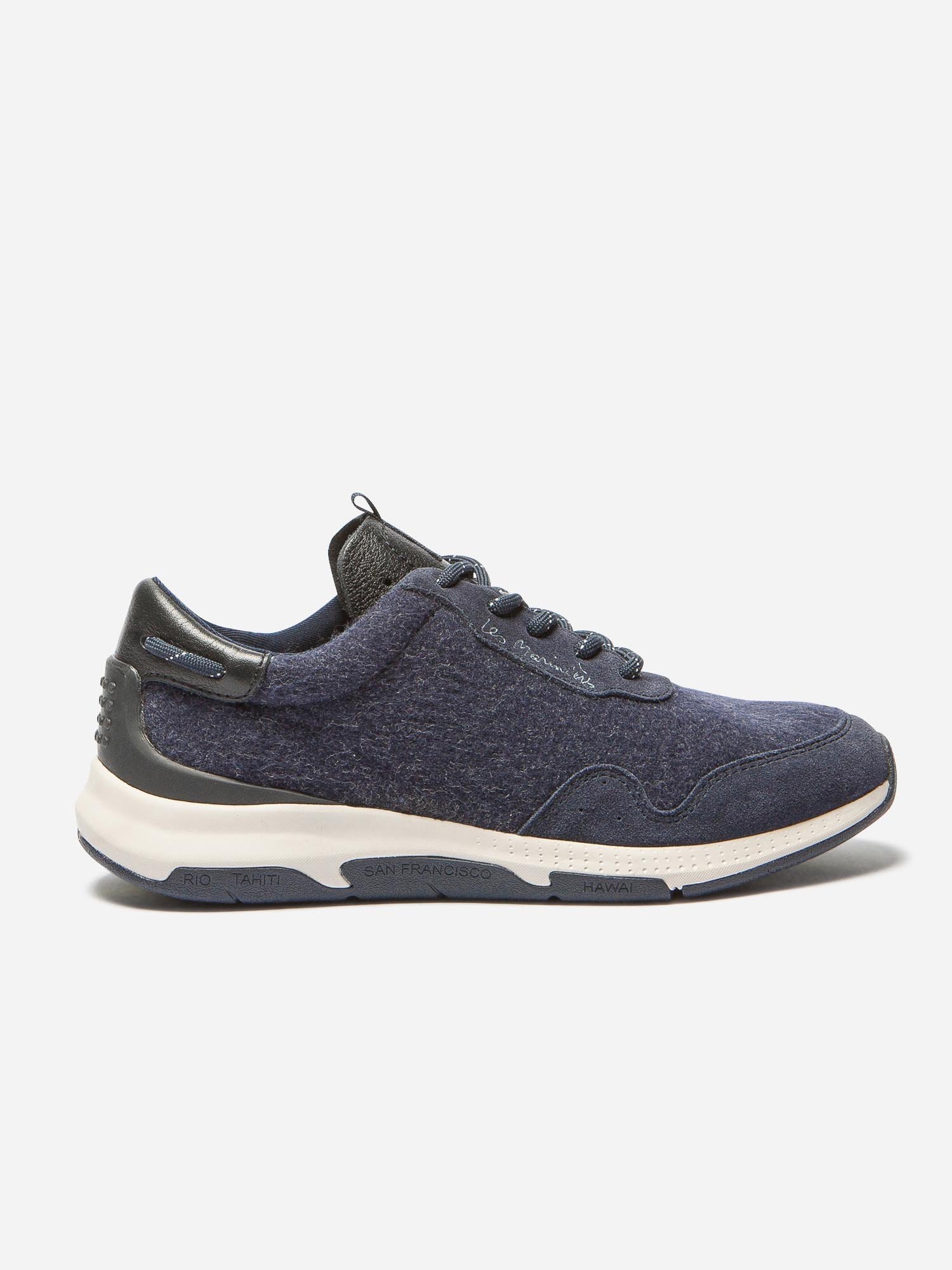 Tennis Femme Cuir et Feutrine Marine