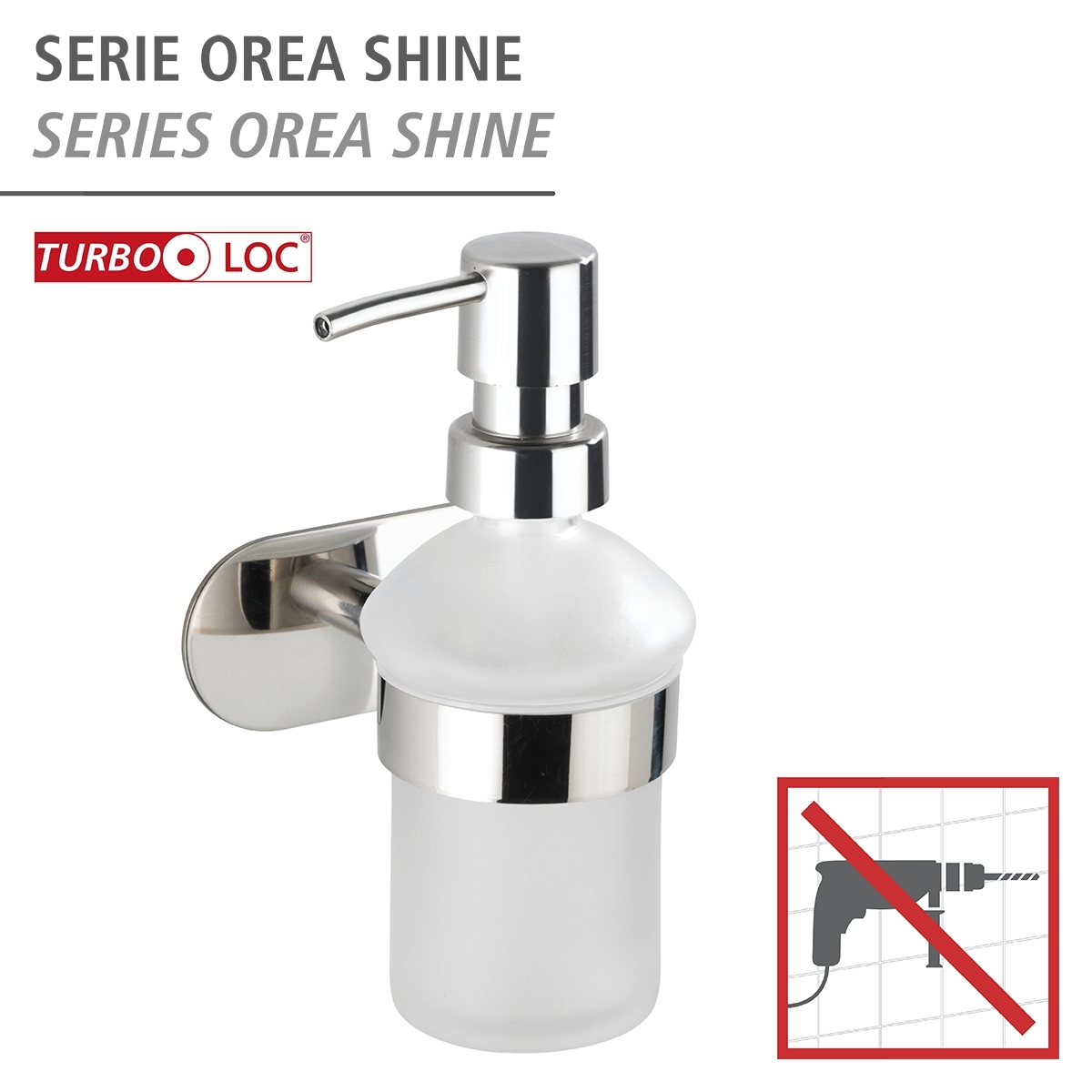 Wenko Orea turbo-loc zeepdispenser RVS glans