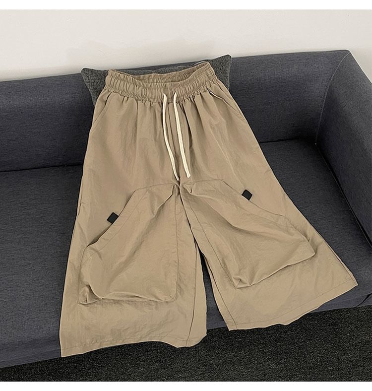 Mimiyox - Capri-broek met trekkoord in de taille en wijde pijpen