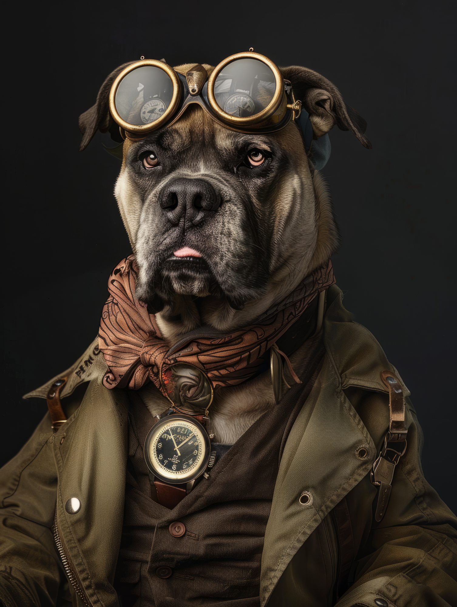 Canvas schilderij van een Bullmastiff 40x60 cm