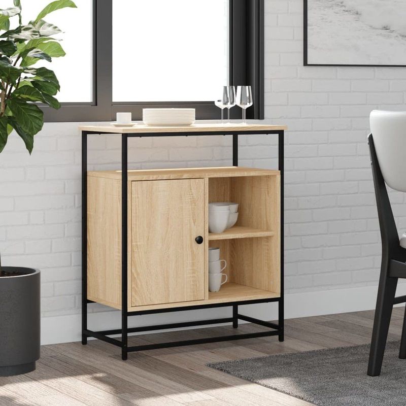 vidaXL - Dressoir - Sonoma Eikenkleurig - Bewerkt Hout - 69x35x80 cm